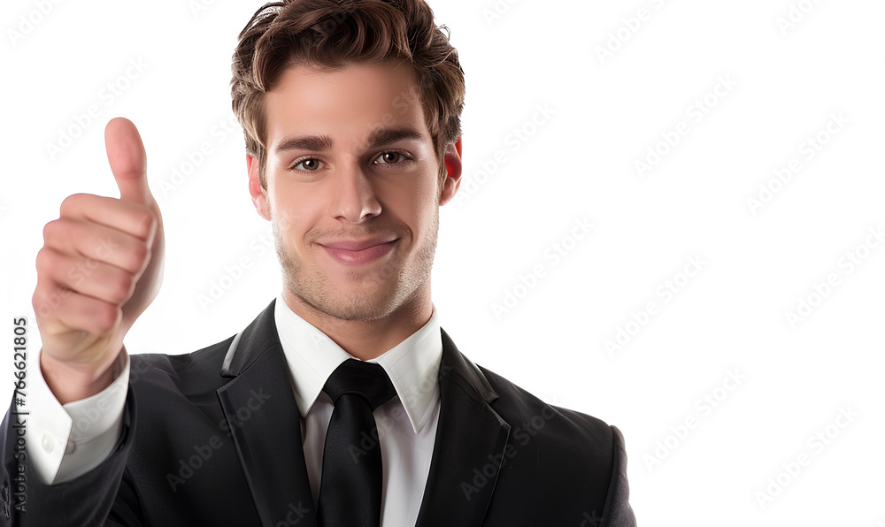 young businesswman with tumb up on white background young businesswman with tumb up on white background