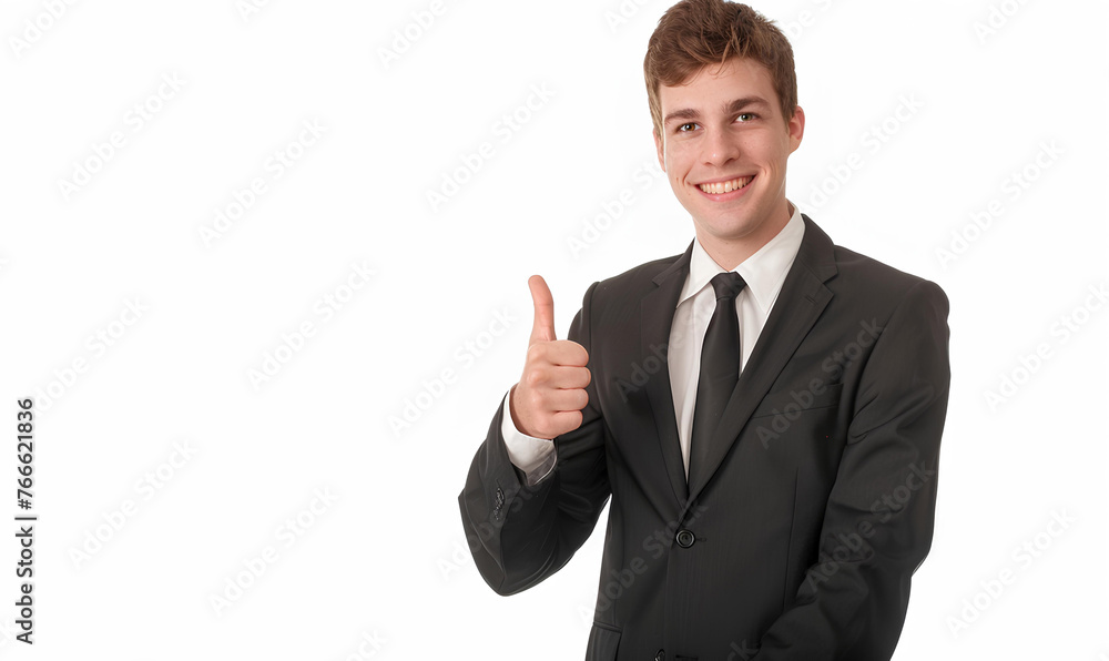 young businesswman with tumb up on white background young businesswman with tumb up on white background