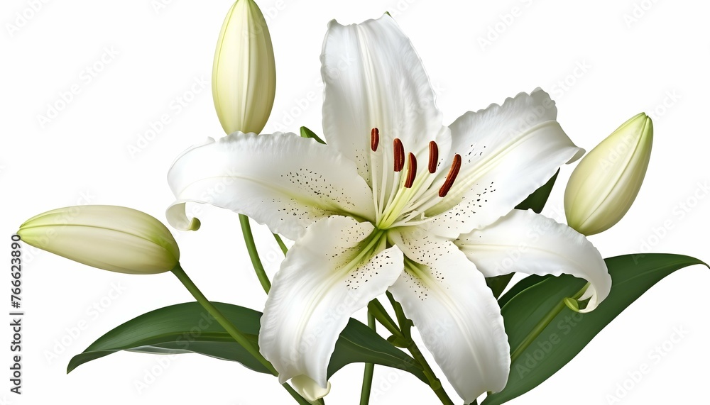 Elegant White Lily Beauty Purity Floral Clipar