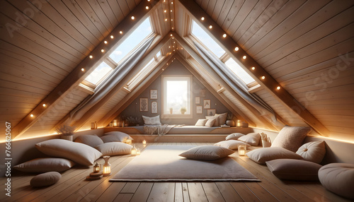 Cozy attic space, personal meditation retreat. photo
