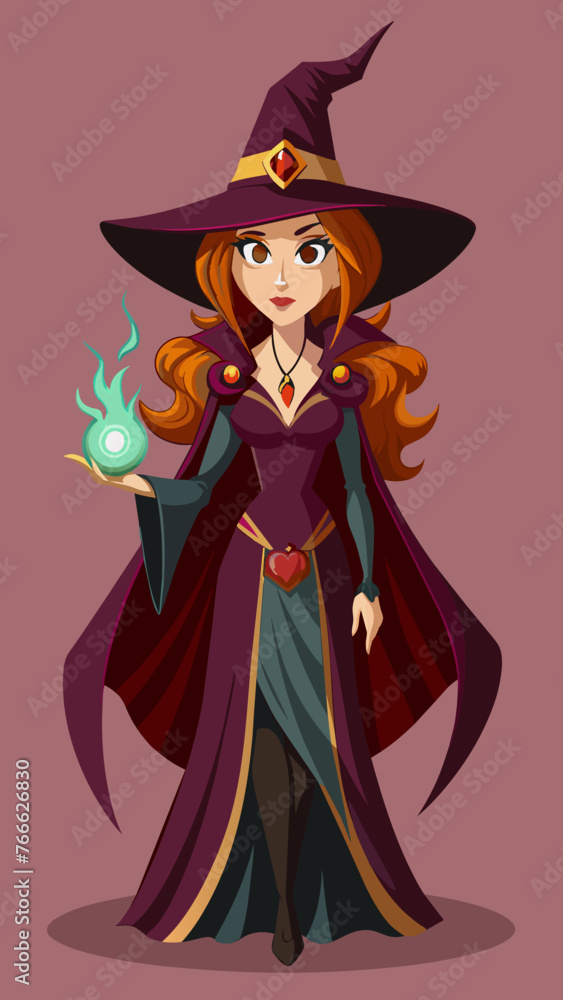 Portrait of a witch in a hat looking in front of her. a magical, mystical event. Concept - Walpurgis Night, Halloween, Sabbath, magic Portrait of a witch in a hat looking in front of her. a magical, mystical event. Concept - Walpurgis Night, Halloween, Sabbath, magic
