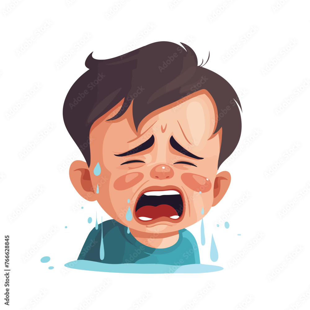 Crying Baby flat vector illustration isolated white