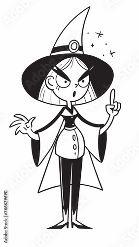 witch in a hat looking in front of her. a magical, mystical event. Concept - Walpurgis Night, Halloween, Sabbath