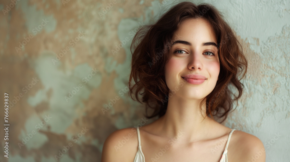 Portrait of a young beautiful girl posing on a grunge background. Portrait of a young beautiful girl posing on a grunge background.