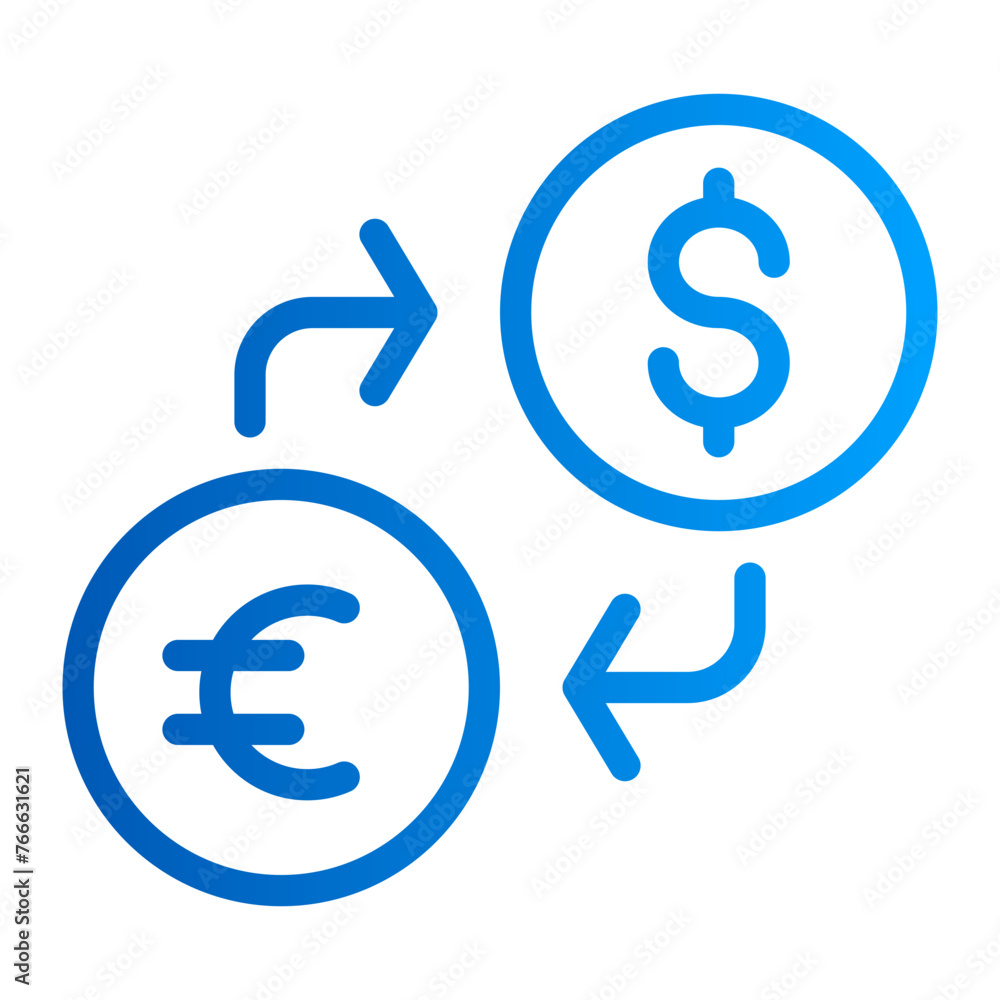 This is the Exchange icon from the Finance icon collection with an outline gradient style This is the Exchange icon from the Finance icon collection with an outline gradient style