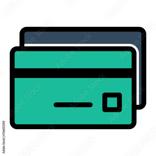 This is the Credit Card icon from the Finance icon collection with an color lineal style