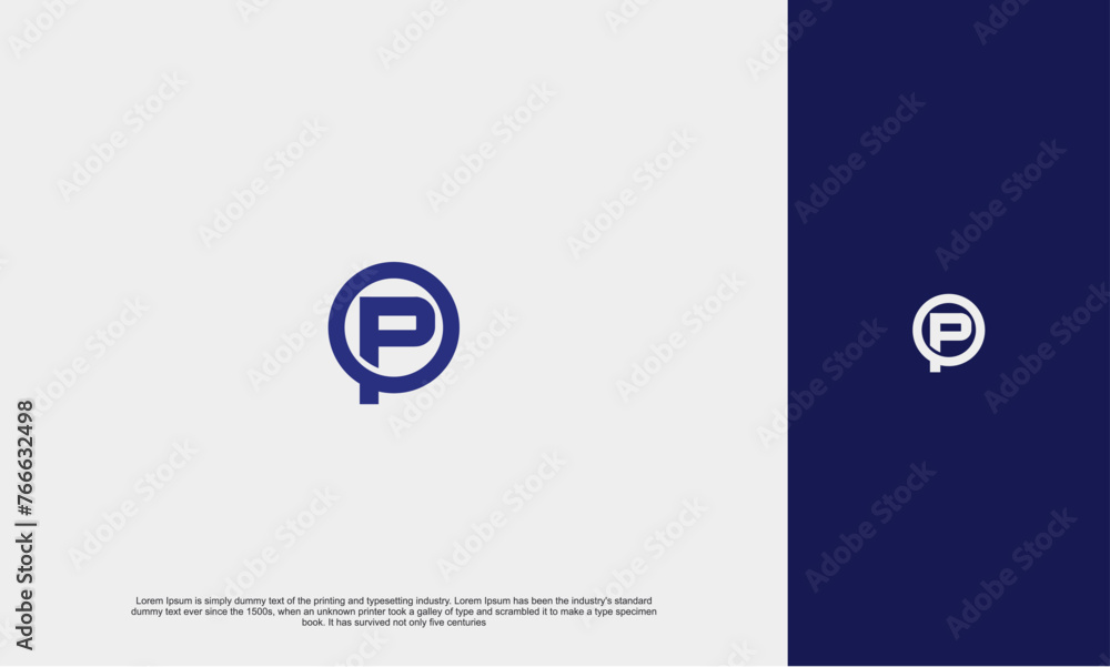 initial letter P inside crossing circle for company. Vector illustration design template elements initial letter P inside crossing circle for company. Vector illustration design template elements