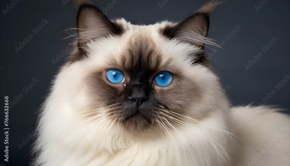A Majestic Himalayan Cat With Blue Eyes
