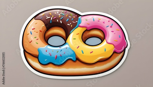 A Smiling Doughnut With Colorful Icing And Sprinkl