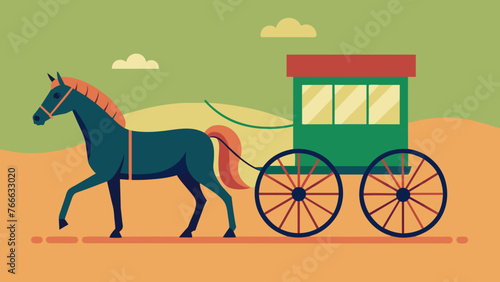 Vintage Charm Horse and Carriage Vector Illustration © Mosharef ID:#6911090