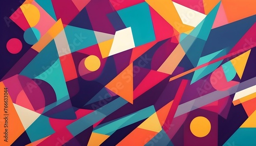Abstract Geometric Background With Vibrant Colors