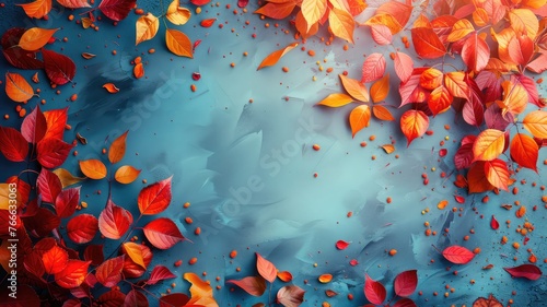 Autumn leaves forming a vibrant background Concept of fall season © Classy designs