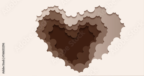 Paper cute hearts template. Heart background