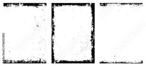 Set of 3 transparent vector grunge abstract dirty background textures with dust overlay. Place artwork over any image to make distressed effect
