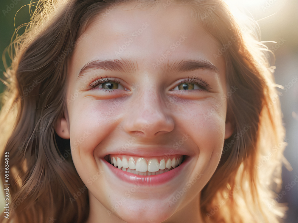 Infectious Joy: A Smiling Woman Radiating Positivity. generative AI Infectious Joy: A Smiling Woman Radiating Positivity. generative AI