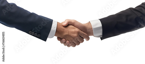 Businessmen handshake on transparent background