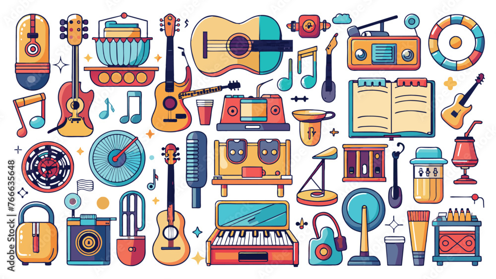 Music Illustration,  music icon in flat style