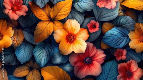 Exotic Leaves Background