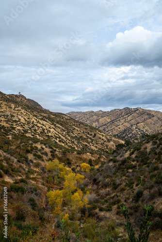 view from the Blue Ridge trail at the Stebbins Cold Canyon in California, featuring rolling hills and peaks  photo