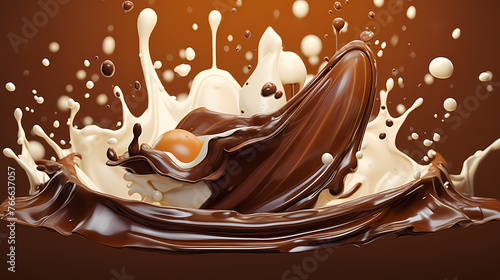 splash of milk chocolate,melted milk chocolate