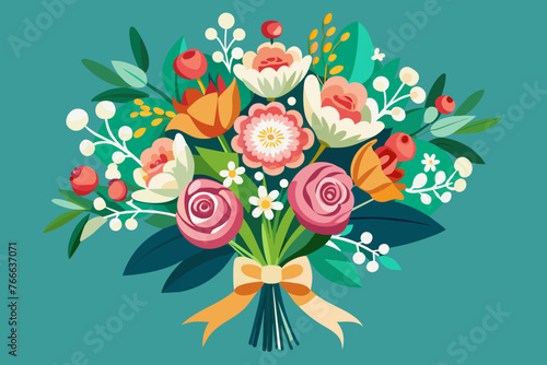 bridal bouquet vector arts illustration 