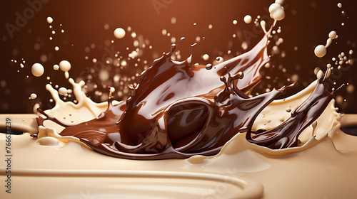splash of milk chocolate,melted milk chocolate