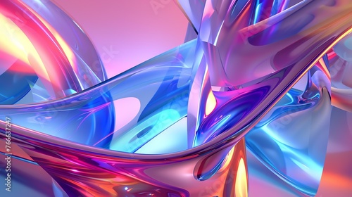 3D render of abstract glass shapes.