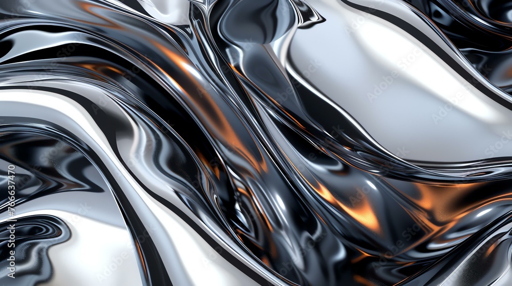 3D rendering of a smooth metal surface with a gradient of light and dark.