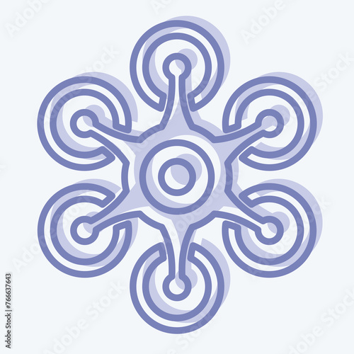 Icon Hexacopter. related to Drone symbol. two tone style. simple design editable. simple illustration