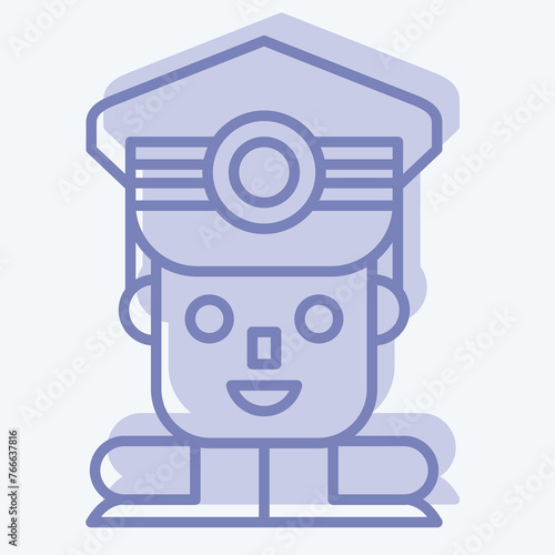Icon Commandant. related to Military symbol. two tone style. simple design editable. simple illustration