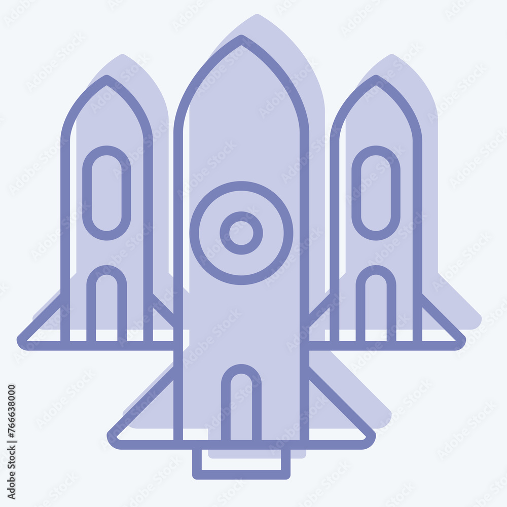 Icon Nuclear. related to Military symbol. two tone style. simple design editable. simple illustration Icon Nuclear. related to Military symbol. two tone style. simple design editable. simple illustration