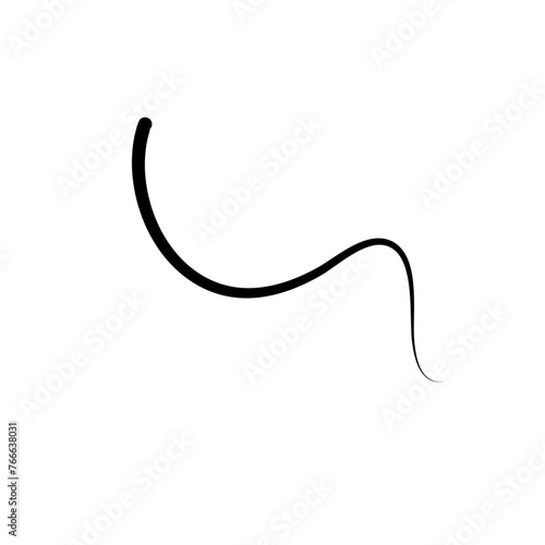 Illustration of Hair Strands. Black hair