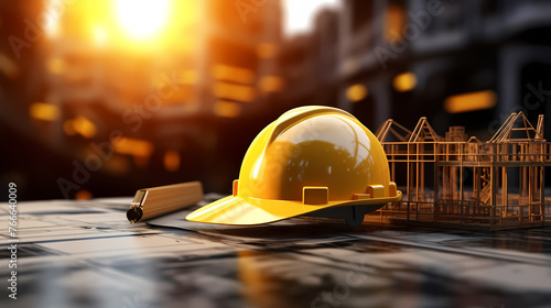 Construction site safety helmet photo