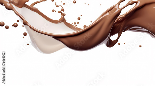 Chocolate and milk texture delicious background splash