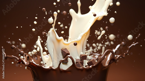 splash of chocolate and milk