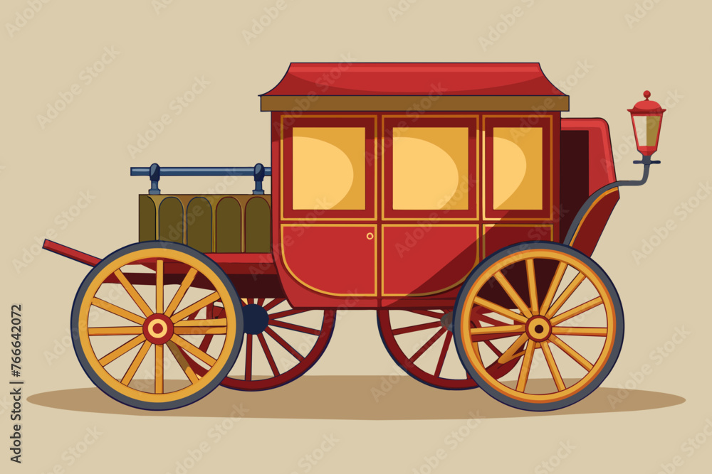 Beautiful carriage vector arts illustration