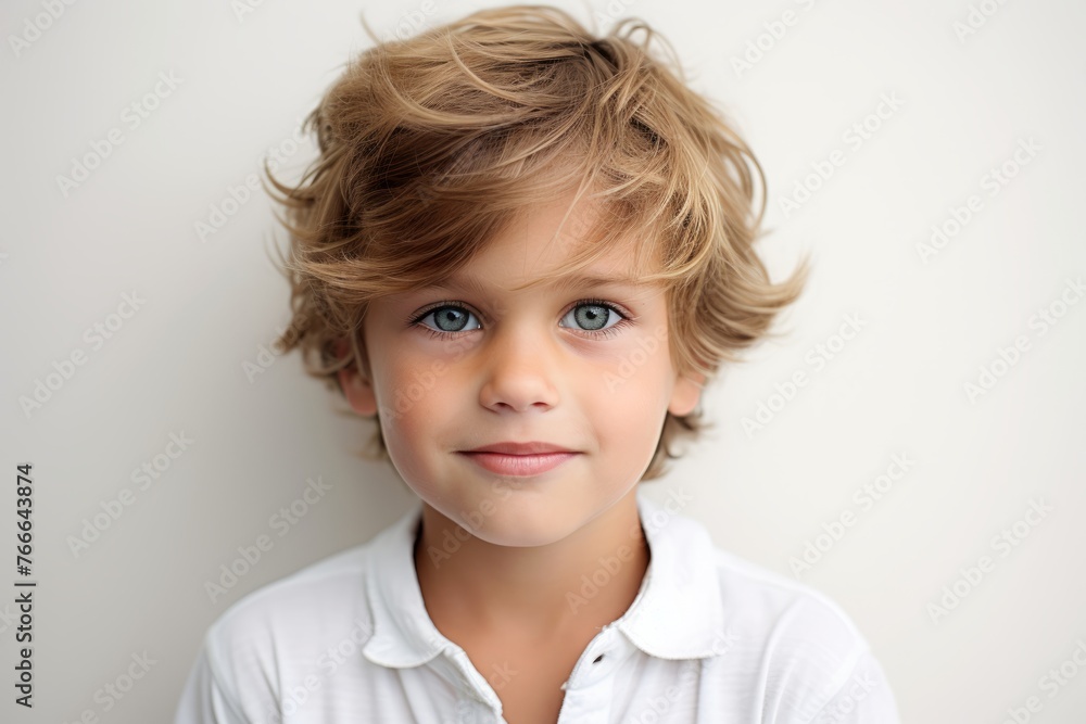 Portrait of a cute little boy with blond hair, studio shot Portrait of a cute little boy with blond hair, studio shot