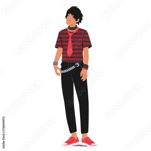 Emo Man Subculture Is Characterized By Emotional Sensitivity, Introspective Lyrics, Skinny Jeans And Dark Hairstyle