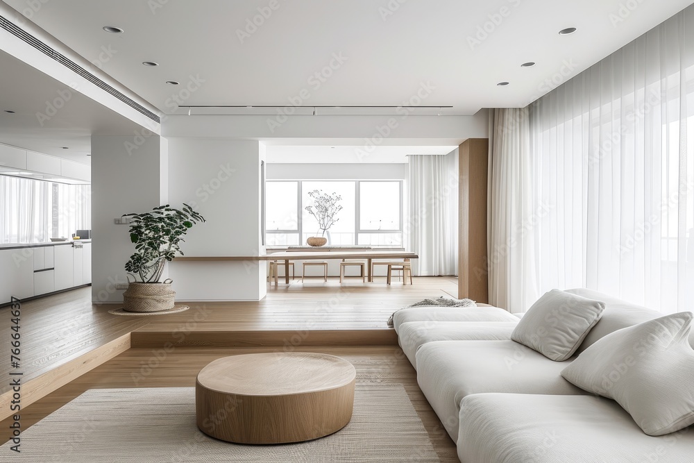 Fototapeta premium Minimalist home Design Simplicity at Its Core, Embracing the Essence of Elegance and Refinement.