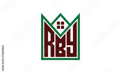 RBY initial letter builders real estate logo design vector. construction, housing, home marker, property, building, apartment, flat, compartment, business, corporate, house rent, rental, commercial