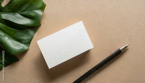 Business Card Mockup for Branding - Promotional Material for Personal Identification tied to Business -  Still Life Flatlay photo