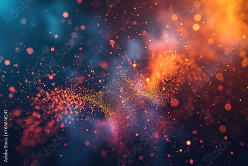 A particle-filled abstract art forming a mesmerizing visual spectacle, Abstract art filled with particles, creating a captivating visual display.