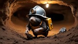 A Mole With A Miners Helmet Exploring Underground