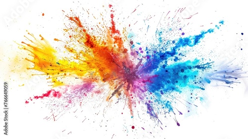 A stunning display of clipart fireworks, exploding in a riot of colors against the simplicity of a white background.