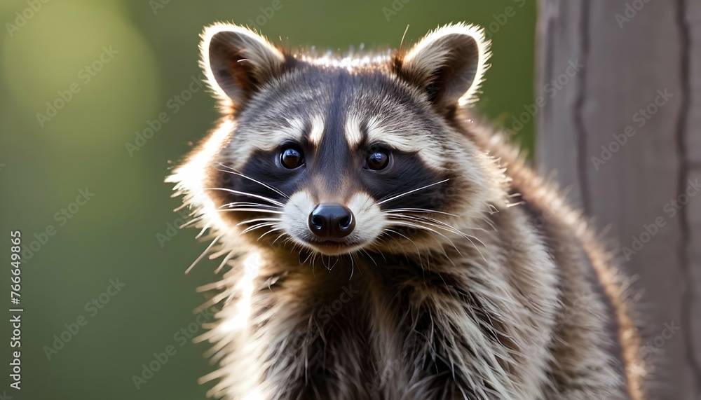 A Raccoon With Its Head Tilted Listening Intently