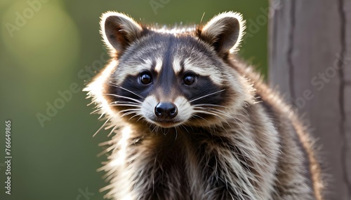 A Raccoon With Its Head Tilted Listening Intently