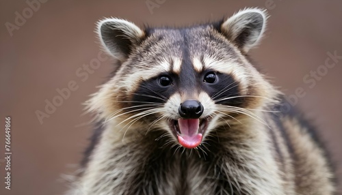 A Raccoon With Its Tongue Out Tasting The Air For © epraeni1
