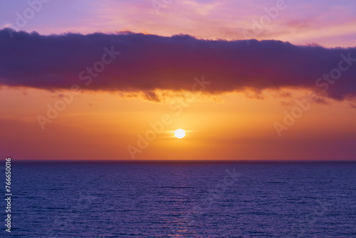 Colorful sunrise on the coast of Gran Canaria