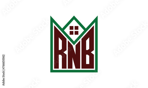RNB initial letter builders real estate logo design vector. construction, housing, home marker, property, building, apartment, flat, compartment, business, corporate, house rent, rental, commercial