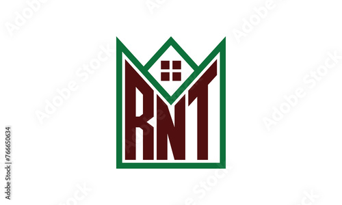 RNT initial letter builders real estate logo design vector. construction, housing, home marker, property, building, apartment, flat, compartment, business, corporate, house rent, rental, commercial photo